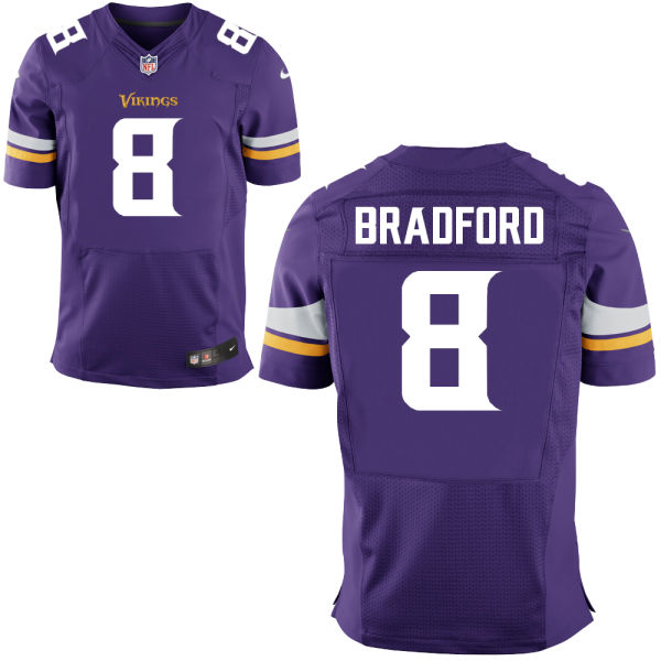 Nike Vikings 8 Sam Bradford Purple Elite Jersey