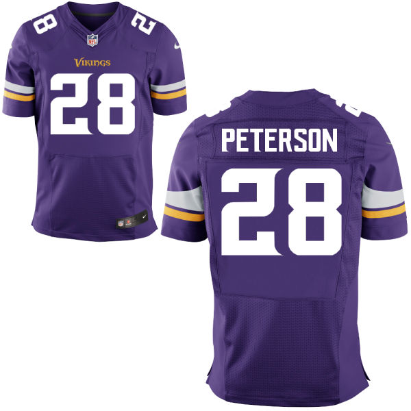 Nike Vikings 28 Adrian Peterson Purple Elite Jersey