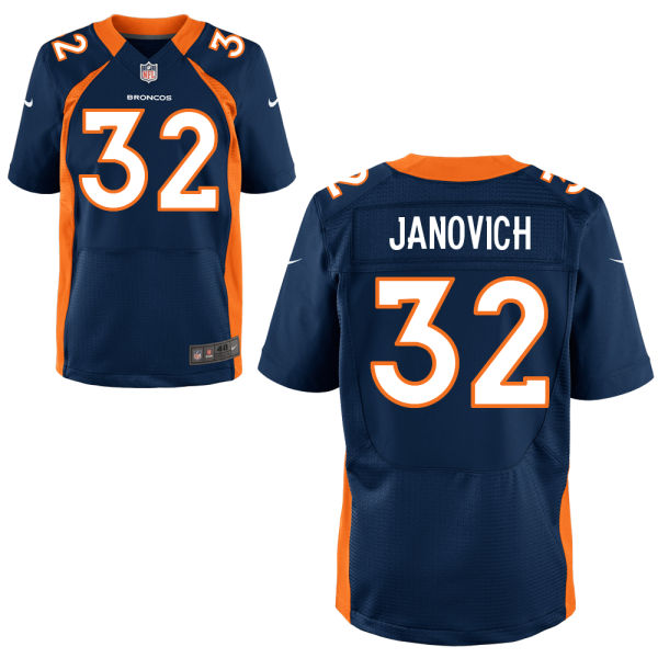 Nike Broncos 32 Andy Janovich Navy Blue Elite Jersey - Click Image to Close