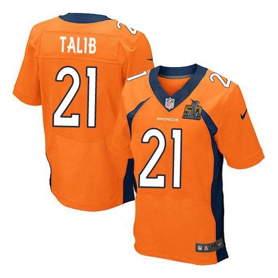 Nike Broncos 21 Aqib Talib Orange Super Bowl 50 Elite Jersey