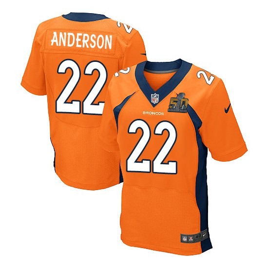 Nike Broncos 22 C.J. Anderson Orange Super Bowl 50 Elite Jersey