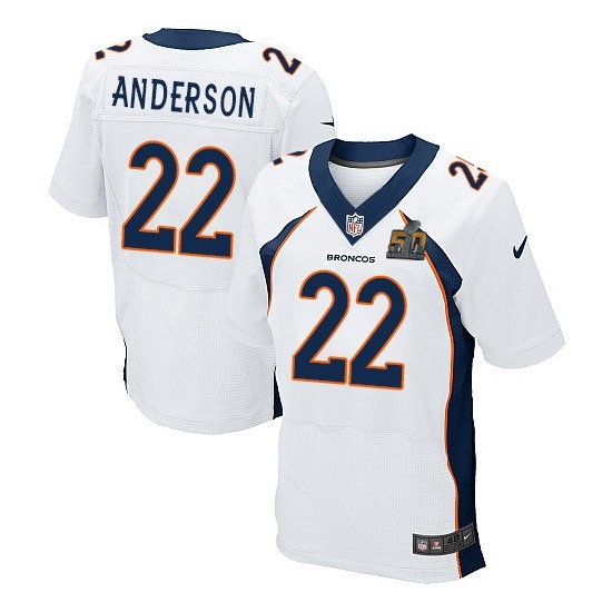 Nike Broncos 22 C.J. Anderson White Super Bowl 50 Elite Jersey