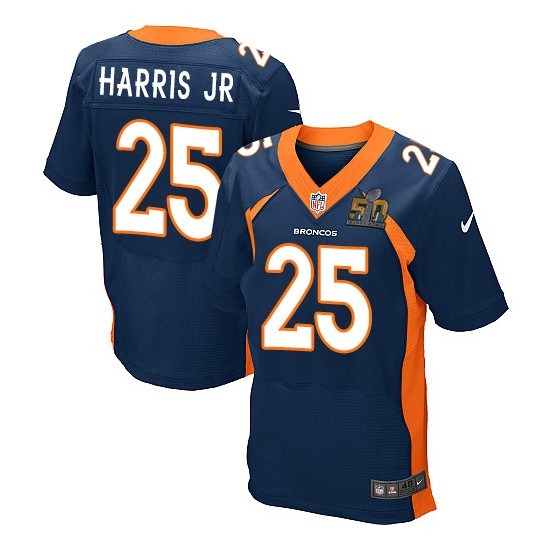 Nike Broncos 25 Chris Harris Jr Blue Super Bowl 50 Elite Jersey