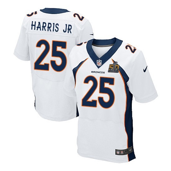Nike Broncos 25 Chris Harris Jr White Super Bowl 50 Elite Jersey
