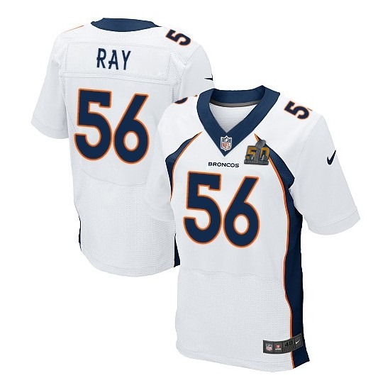Nike Broncos 56 Shane Ray White Super Bowl 50 Elite Jersey - Click Image to Close