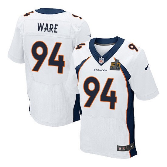 Nike Broncos 94 DeMarcus Ware White Super Bowl 50 Elite Jersey