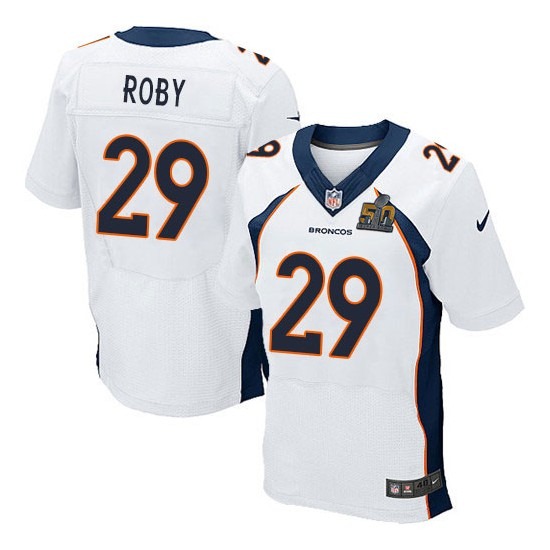 Nike Broncos 29 Bradley Roby White Super Bowl 50 Elite Jersey