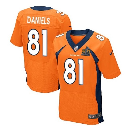 Nike Broncos 81 Owen Daniels Orange Super Bowl 50 Elite Jersey