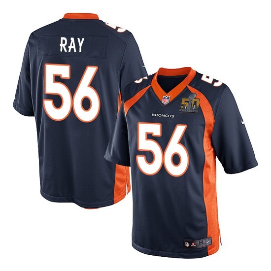 Nike Broncos 56 Shane Ray Blue Youth Super Bowl 50 Game Jersey
