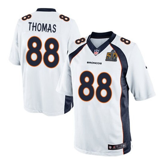 Nike Broncos 88 Demaryius Thomas White Youth Super Bowl 50 Game Jersey
