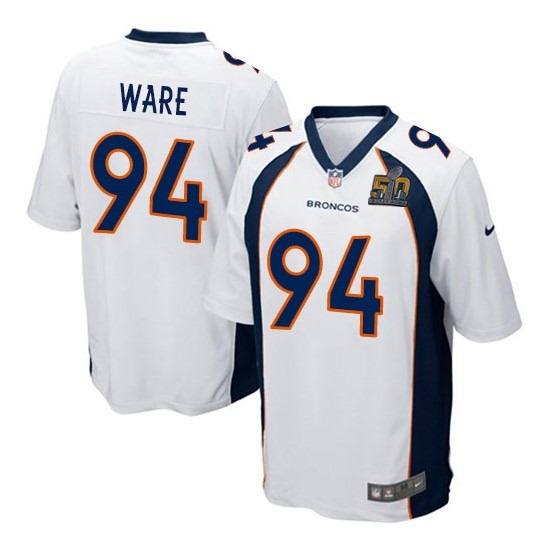 Nike Broncos 94 DeMarcus Ware White Youth Super Bowl 50 Game Jersey