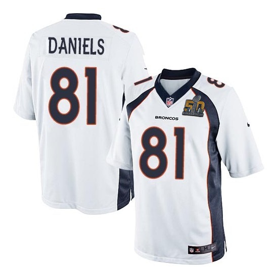 Nike Broncos 81 Owen Daniels White Youth Super Bowl 50 Game Jersey - Click Image to Close