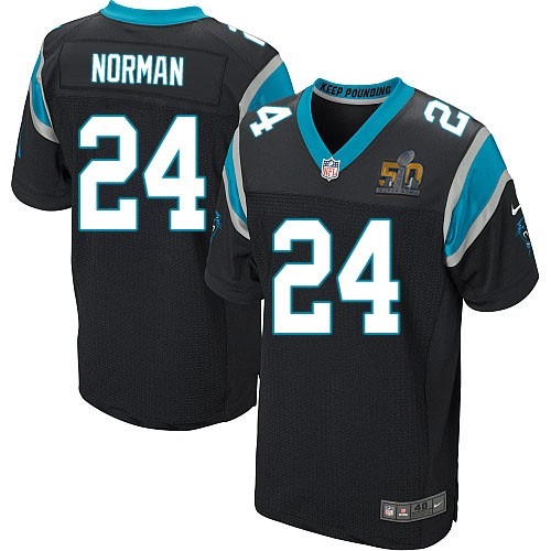 Nike Panthers 24 Josh Norman Black Super Bowl 50 Elite Jersey