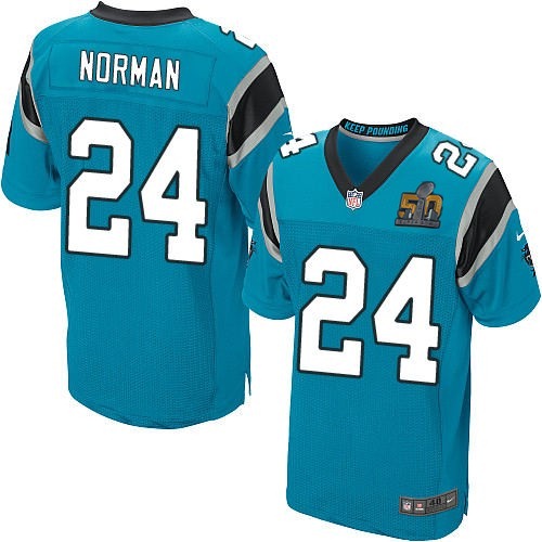 Nike Panthers 24 Josh Norman Blue Super Bowl 50 Elite Jersey