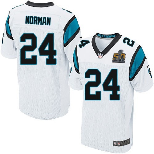 Nike Panthers 24 Josh Norman White Super Bowl 50 Elite Jersey