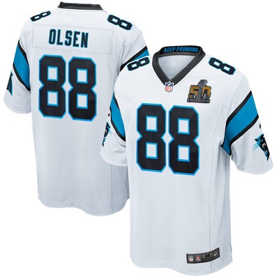 Nike Panthers 88 Greg Olsen White Youth Super Bowl 50 Game Jersey