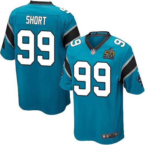 Nike Panthers 99 Kawann Short Blue Youth Super Bowl 50 Game Jersey