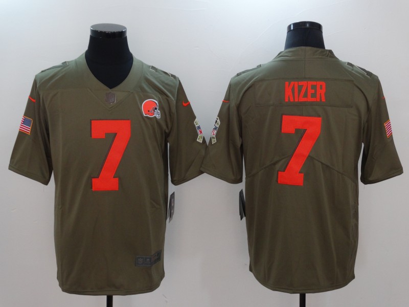 Nike Browns 7 DeShone Kizer Olive Salute To Service Limited Jersey