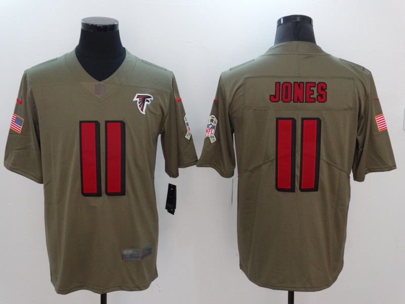 Nike Falcons 11 Julio Jones Olive Salute To Service Limited Jersey