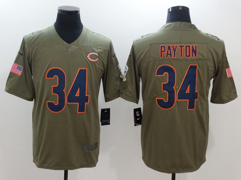 Nike Bears 34 Walter Payton Olive Salute To Service Limited Jersey