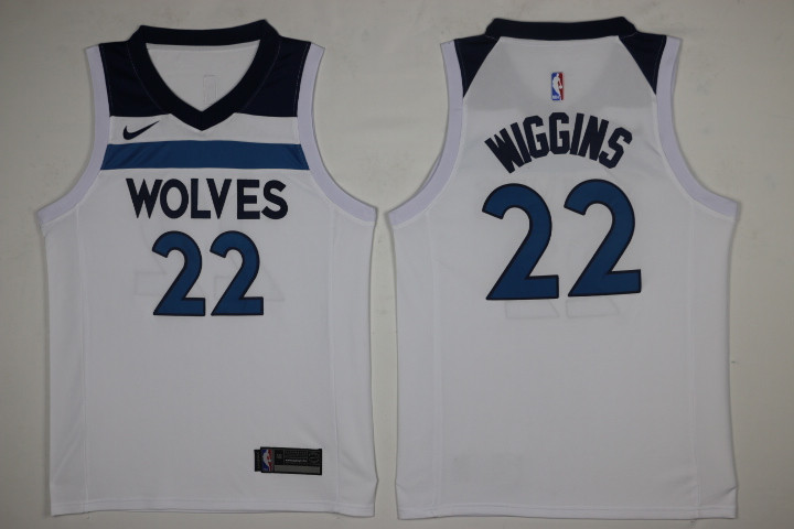 Timberwolves 22 Andrew Wiggins White Nike Swingman Jersey