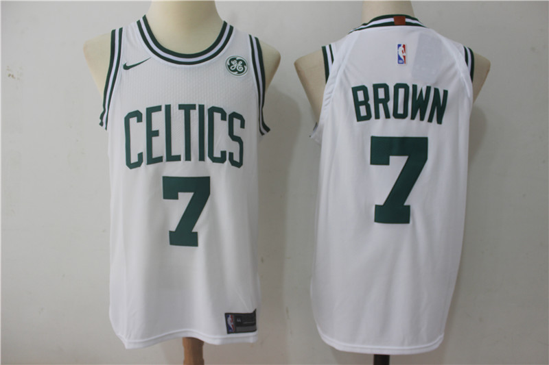 Celtics 7 Jaylen Brown White Nike Authentic Jersey - Click Image to Close
