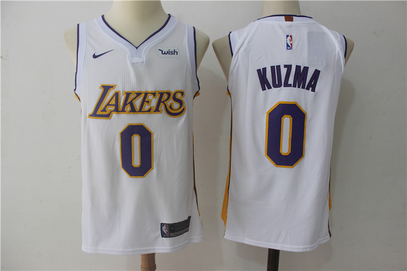 Lakers 0 Kyle Kuzma White Nike Authentic Jersey - Click Image to Close