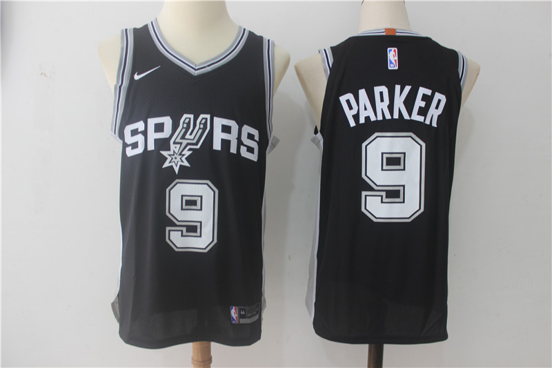 Spurs 9 Tony Parker Black Nike Authentic Jersey