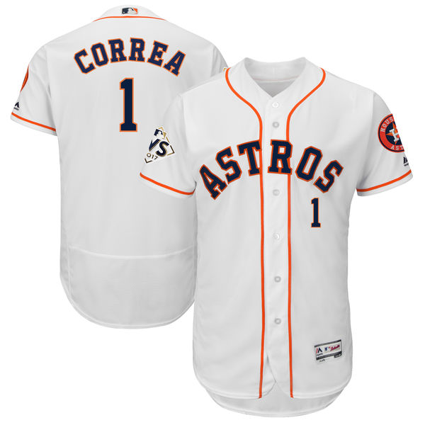 Astros 1 Carlos Correa White 2017 World Series Bound Flexbase Player Jersey - Click Image to Close