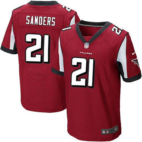 Nike Falcons 21 Deion Sanders Red Elite Jersey
