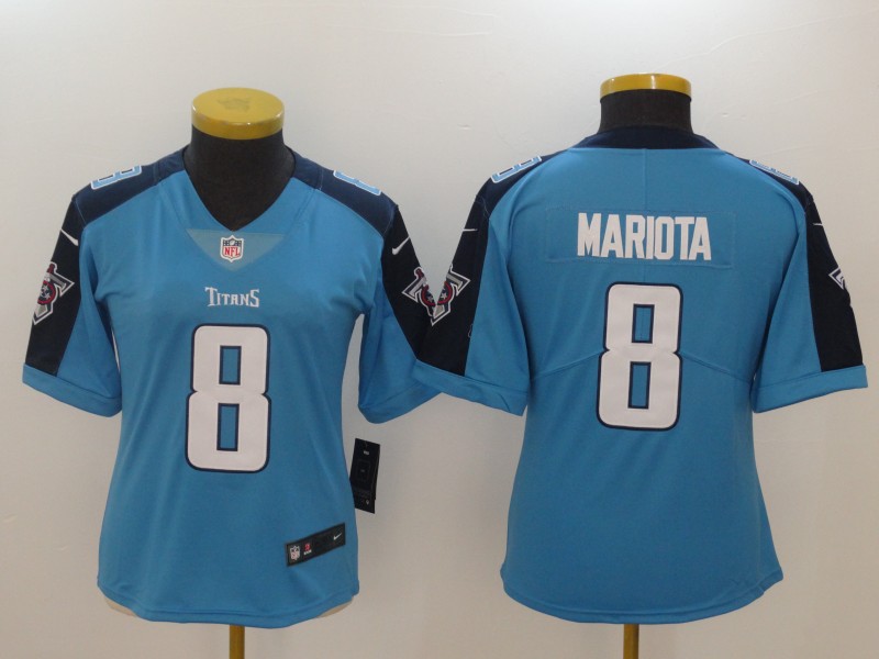 Nike Titans 8 Marcus Mariota Light Blue Women Vapor Untouchable Player Limited Jersey