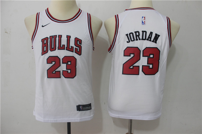 Bulls 23 Michael Jordan White Youth Nike Swingman Jersey