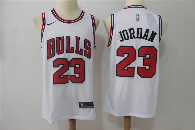 Bulls 23 Michael Jordan White Nike Swingman Jersey