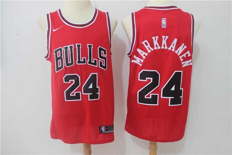 Bulls 24 Laur Markkanen Red Nike Swingman Jersey