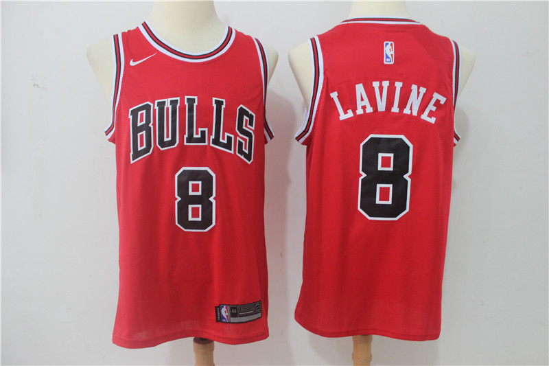 Bulls 8 Zach Lavine Red Nike Swingman Jersey - Click Image to Close