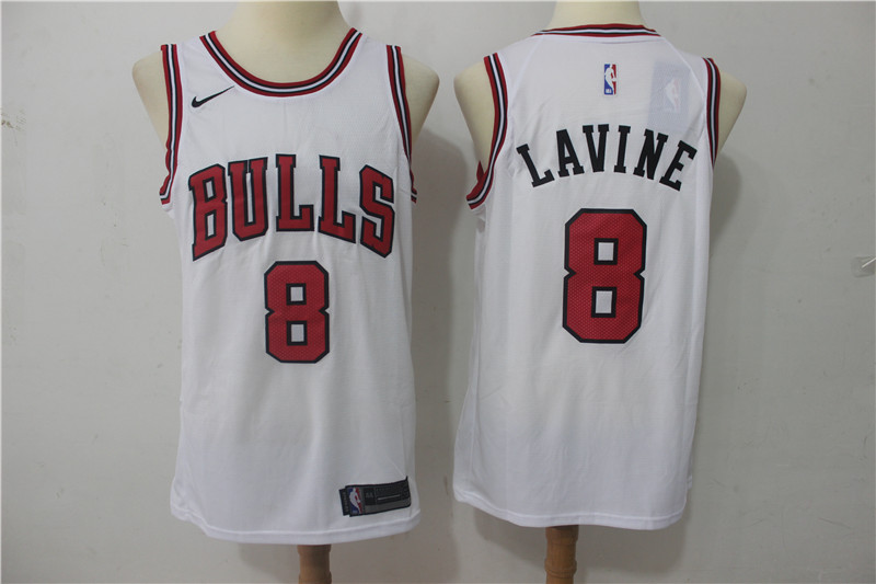 Bulls 8 Zach Lavine White Nike Swingman Jersey - Click Image to Close