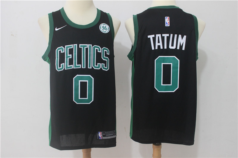 Celtics 0 Jayson Tatum Black Nike Swingman Jersey - Click Image to Close
