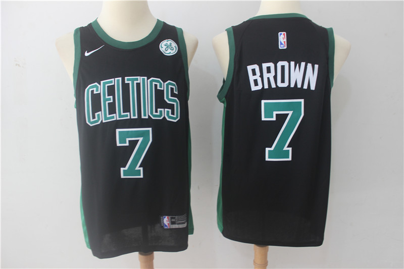 Celtics 7 Jaylen Brown Black Nike Swingman Jersey - Click Image to Close