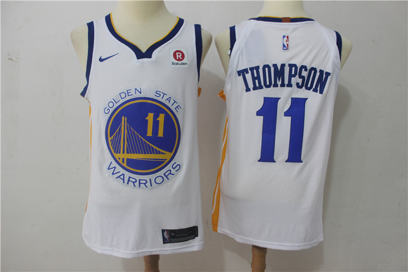 Warriors 11 Klay Thompson White Nike Authentic Jersey