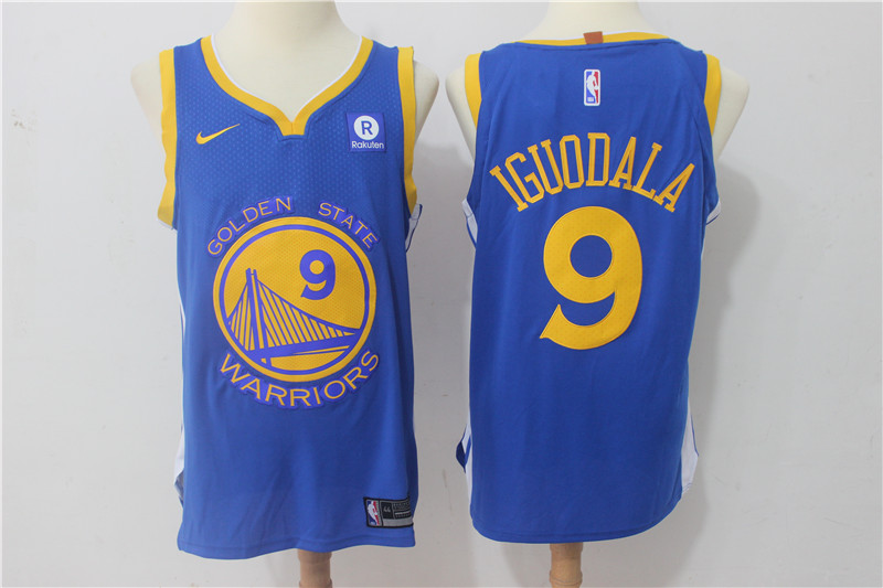 Warriors 9 Andre Iguodala Blue Nike Authentic Jersey