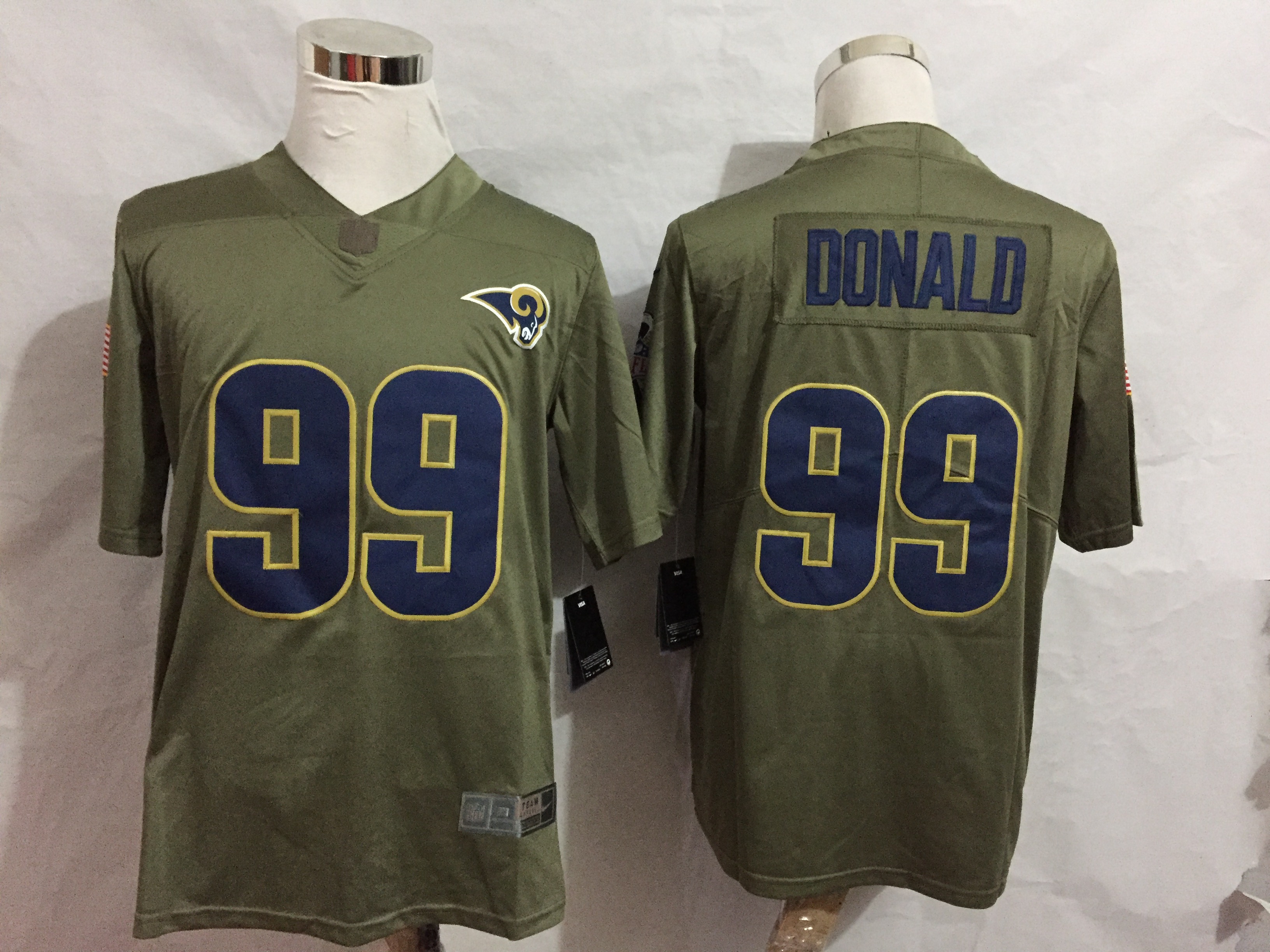 Nike Rams 99 Aaron Donald Olive Salute To Service Limited Jersey