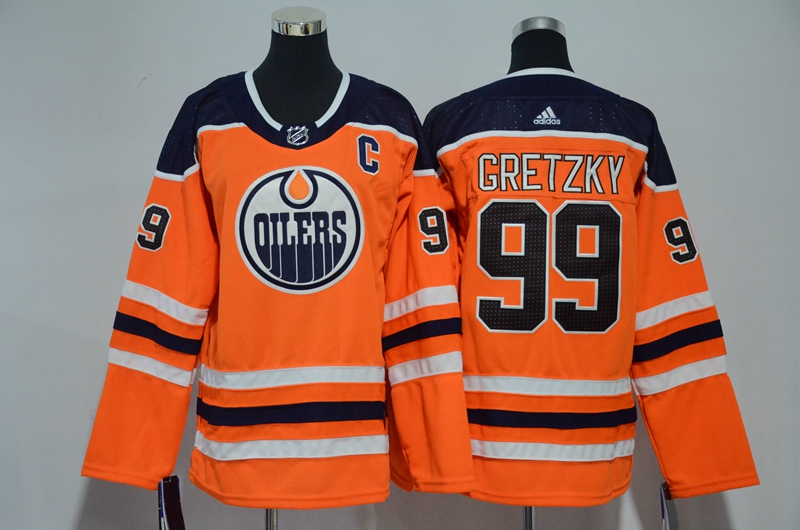 Oilers 99 Wayne Gretzky Orange Youth Adidas Jersey - Click Image to Close