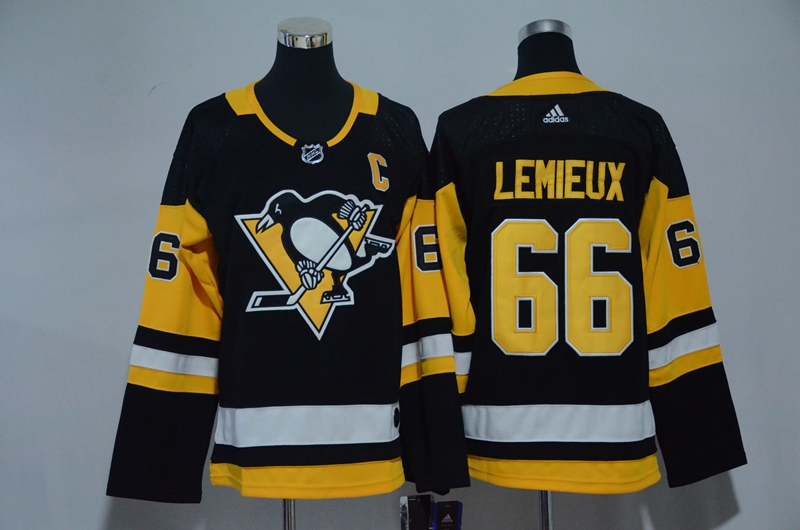 Penguins 66 Mario Lemieux Black Youth Adidas Jersey