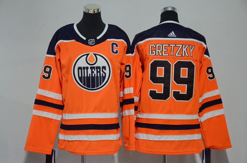 Oilers 99 Wayne Gretzky Orange Women Adidas Jersey