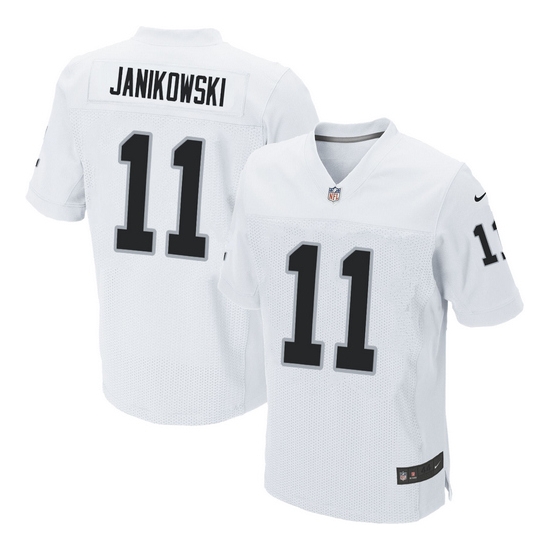 Nike Raiders 11 Sebastian Janikowski White Big Size Elite Jersey