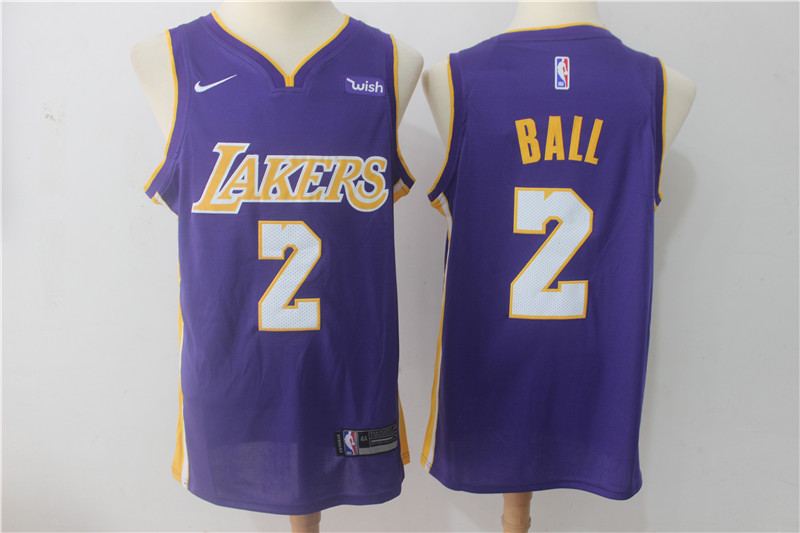 Lakers 2 Lonzo Ball Purple Nike Swingman Jersey