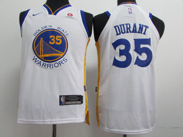 Warriors 35 Kevin Durant White Youth Nike Authentic Jersey