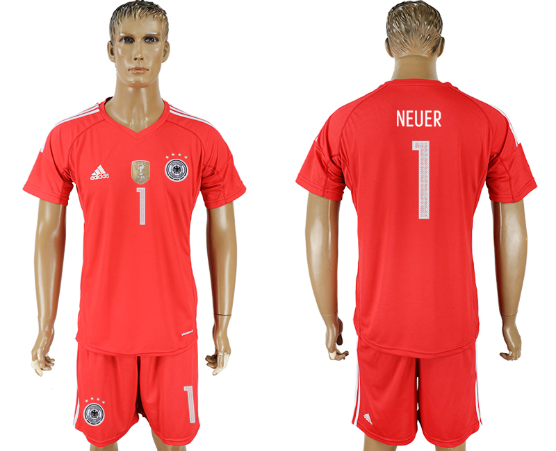 Germany 1 NEUER Red Goalkeeper 2018 FIFA World Cup Soccer Jersey