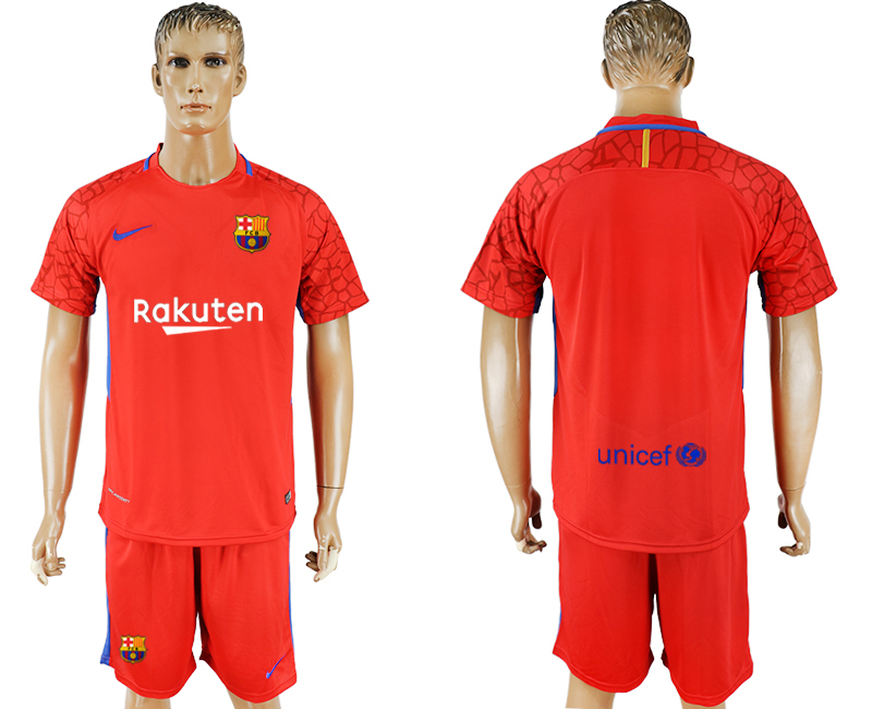 2017-18 Barcelona Red Goalkeeper Soccer Jersey 2017-18 Barcelona Red Goalkeeper Soccer Jersey