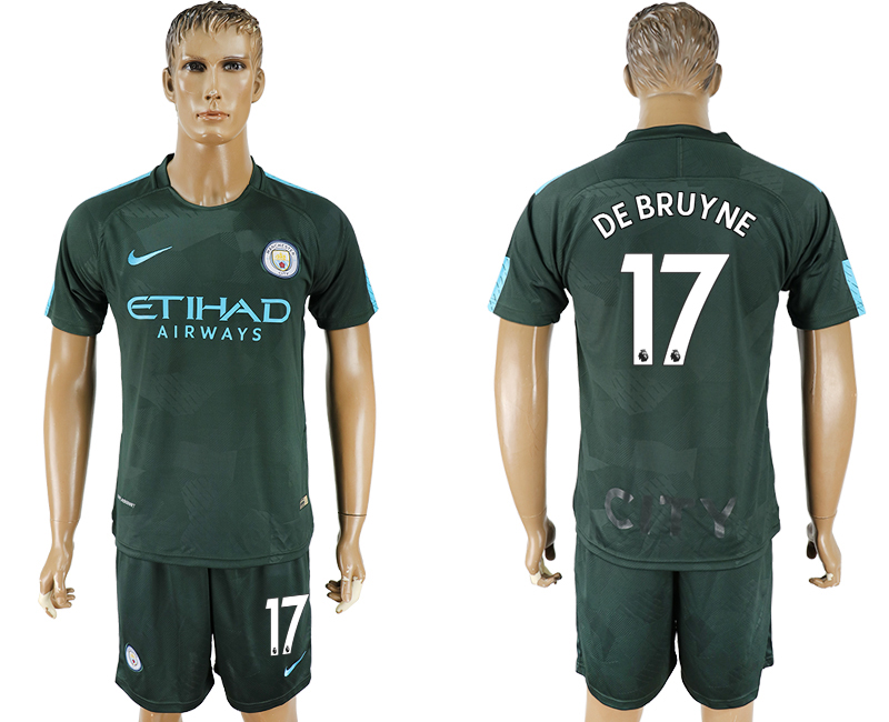 2017-18 Manchester City 17 DE BRUYNE Away Soccer Jersey